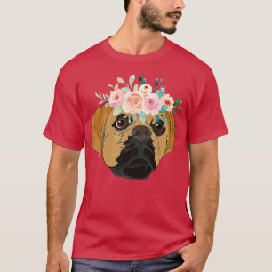 Blumenkrone Tier Hundebesitzer Hund Puggle T-Shirt