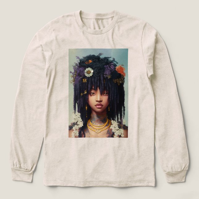 Blumenkronenmädchen Tri-Blend Shirt (Design Vorderseite)
