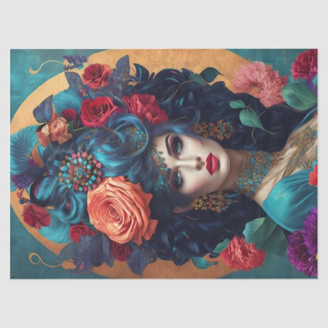 Blumenkronenpapier zum Dekoupage-Gewebe Seidenpapier (Vorderseite)