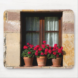 Blumenkübel am Fenster im Dorf Mousepad