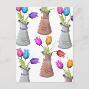 Blumenkübel-Muster Postkarte