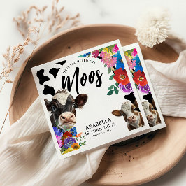 Blumenkuh 'Hast du die MOOS gehört' Geburtstag Serviette