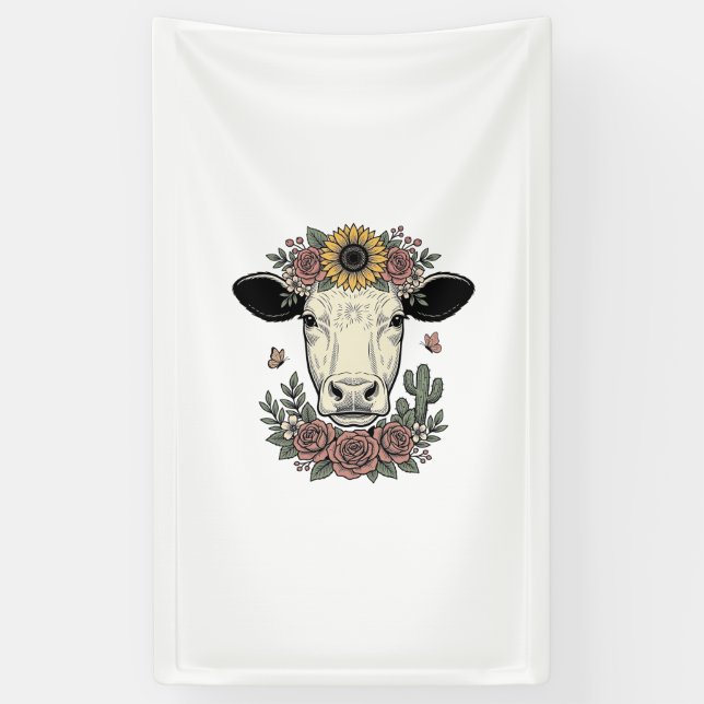 Blumenkuhkopf-Vintage-Stichdesign_1 Banner (Vertikal)