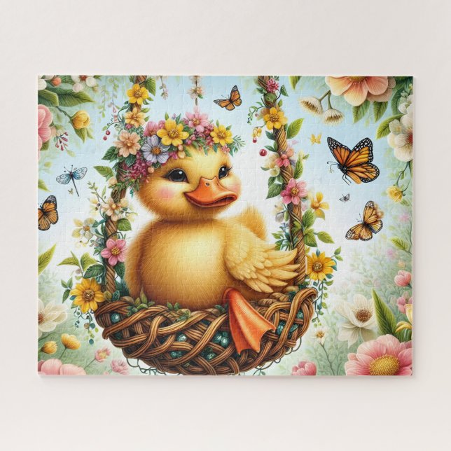 Blumenküken-Nest-Hängematte Puzzle (Horizontal)