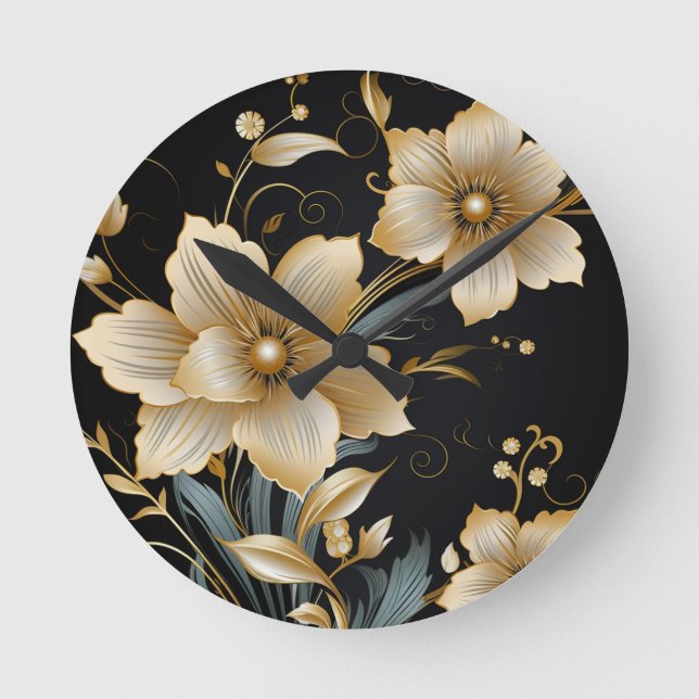 BLUMENKUNST #2 RUNDE WANDUHR (Vorderseite)