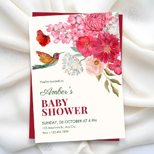 Blumenkunst-Baby-Party Einladung