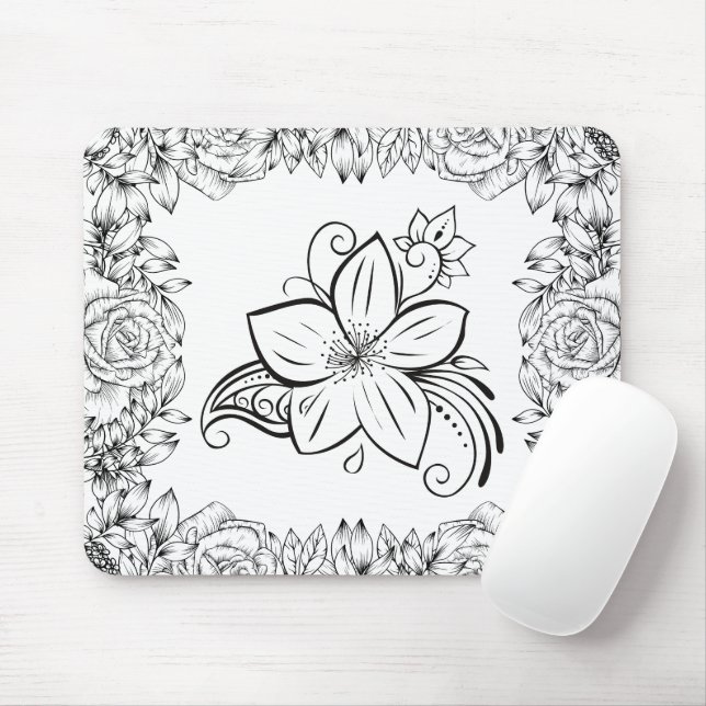 Blumenkunst, einfarbige Schönheit Mousepad (Mit Mouse)