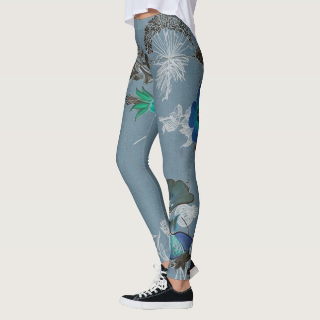 Blumenkunst-Leggings - blauer Ferdinand Leggings (Links)