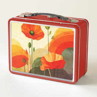 Blumenkunst Lunchbox – Farbige Mohn-Design