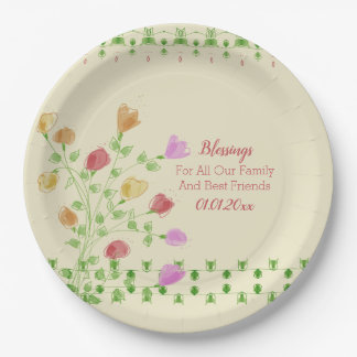 Blumenkunst mit Creme Pappteller