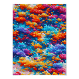 blumenkunst regnerische leuchtende farben kunst poster