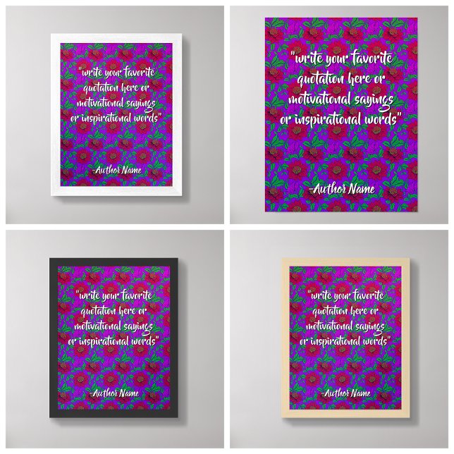 (Blumenkunst / Rote Blume) Erstellen Sie Ihr eigen Poster (Custom Floral Quote Art
)