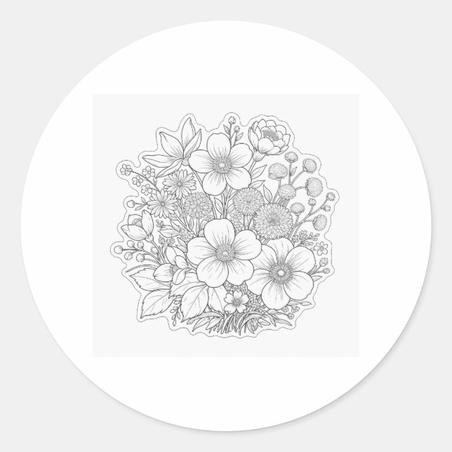 Blumenkunst Runder Aufkleber (Vorderseite)