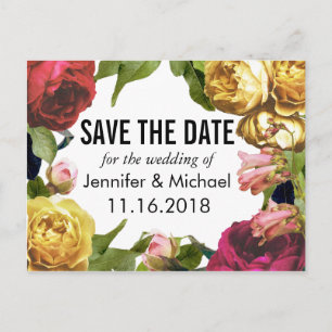 Blumenkunst Save the Date Ankündigungspostkarte