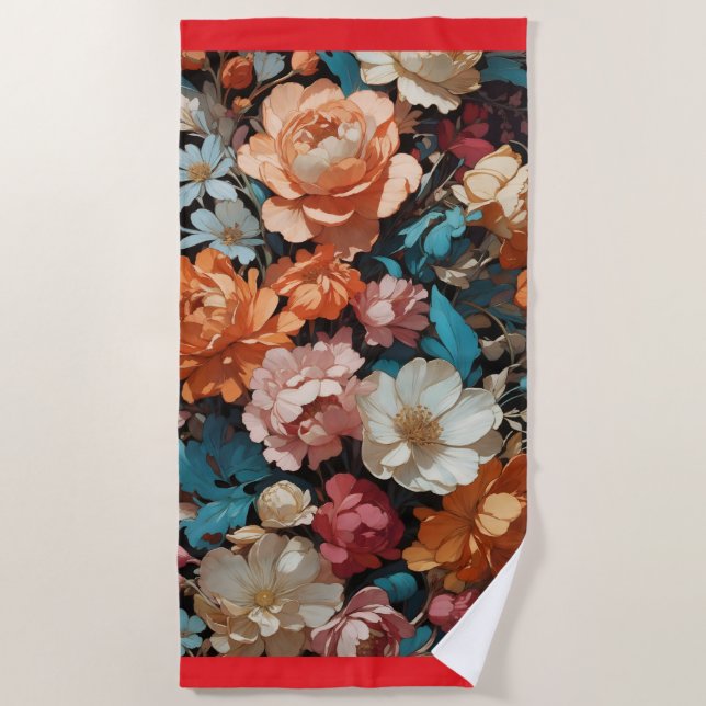 Blumenkunst Strandtuch (Vorderseite)