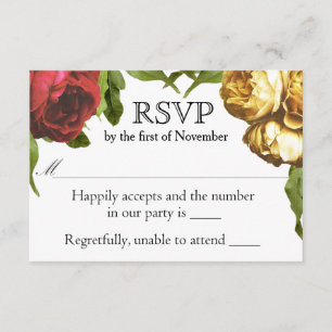 Blumenkünstlerhochzeit RSVP Karte