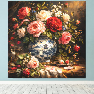 Blumenkunstwerk 003 niederländisch vintage leinwanddruck