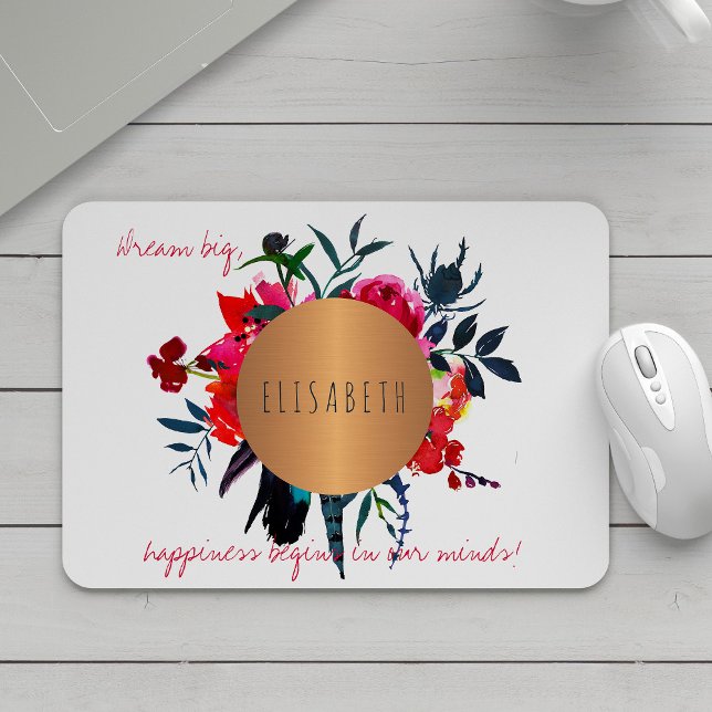 Blumenkupfer-Kreis inspirierend Wörter und Ihren N Mousepad (Von Creator hochgeladen)