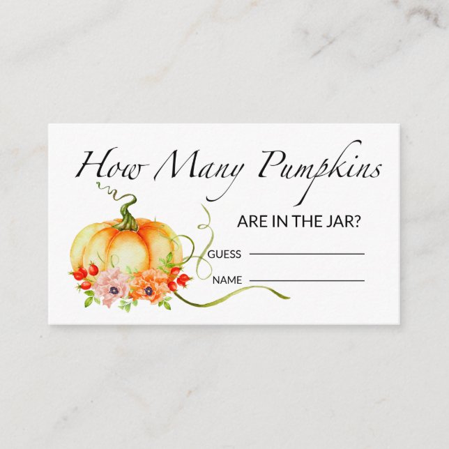 Blumenkürbis schätzen, wie viele Kürbis-Wild Begleitkarte (Vorderseite)