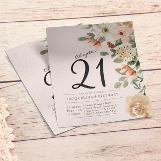 Blumenladen 21. Geburtstag Einladung Flyer