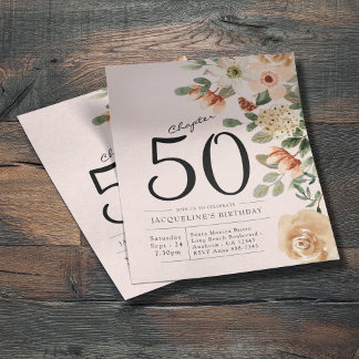 Blumenladen 50. Geburtstag Einladung Flyer