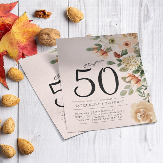 Blumenladen 50. Geburtstag Einladung Flyer