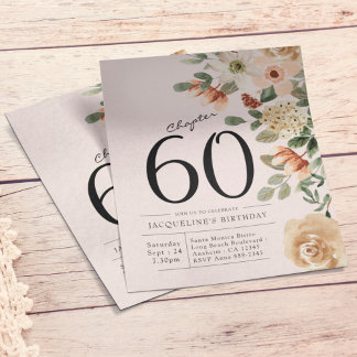 Blumenladen 60. Geburtstag Einladung Flyer