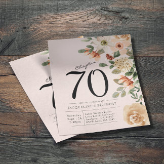 Blumenladen 70. Geburtstag Einladung Flyer