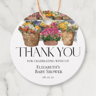 Blumenladen auf dem heimischen Markt Girl Baby Sho Geschenkanhänger