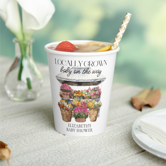Blumenladen auf dem heimischen Markt Girl Baby Sho Pappbecher (In Situ)