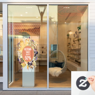 Blumenladen Autumn Verkauf Zeichen Verkleidung Fen Fensteraufkleber