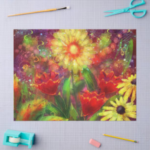 Blumenladen Blume Abstrakt Art Decoupage Seidenpapier