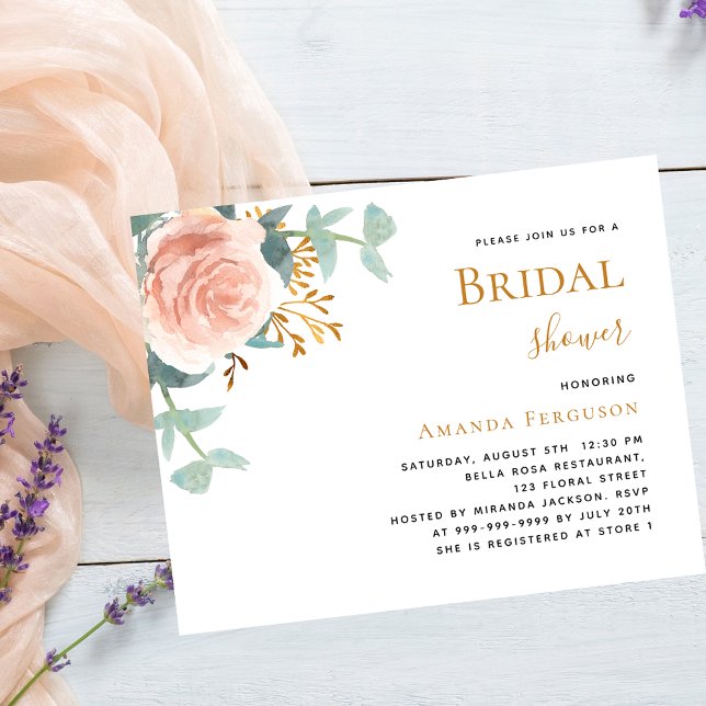 Blumenladen Rose Rosa Budget Bridal Dusche Einladu (Von Creator hochgeladen)