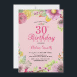 Blumenladen zum 30. Geburtstag Einladung<br><div class="desc">Floral 30. Geburtstag Einladung für Frauen. Aquarell Floral,  rosa Hintergrund.
Für weitere Anpassungen klicken Sie bitte auf die Schaltfläche "Anpassen" und verwenden Sie unser Designwerkzeug,  um diese Vorlage zu ändern.</div>