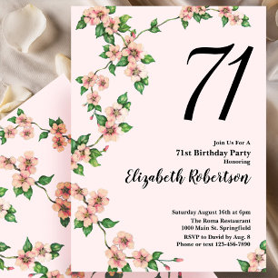 Blumenladen zum 71. Geburtstag in Rosa Einladung