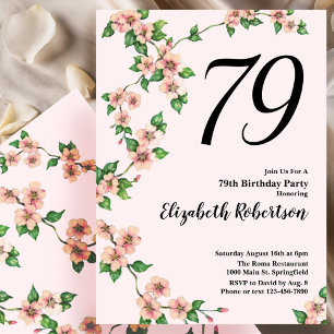 Blumenladen zum 79. Geburtstag in Rosa Einladung