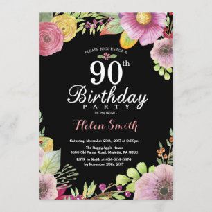 Blumenladen zum 90. Geburtstag Einladung