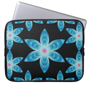 Blumenlaptop-Hülse: Blaue Blumen Laptopschutzhülle