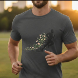 Blumenläufer-Silhouette Ästhetisches Blumendesign  T-Shirt