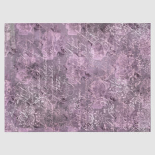 Blumenlavendel und Graue Kursiv-Decoupage Seidenpapier