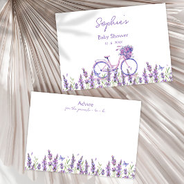 Blumenlavender Bicycle Baby Shower Advice Card Begleitkarte