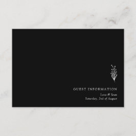 Blumenlavender Moderne Minimalistisch Schwarz/Weiß Begleitkarte