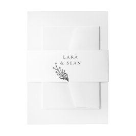 Blumenlavender Moderne Minimalistisch Schwarz/Weiß Einladungsbanderole