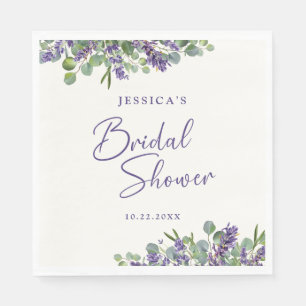 Blumenlavender und Eukalyptus Serviette