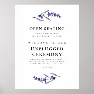 Blumenlavender Unplugged Zeremonie & Open Seating Poster