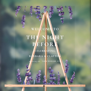 Blumenlavene Die Nacht vor dem Empfang Klar Acrylschild