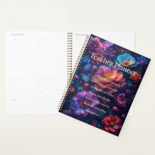 Blumenlehrer-Planer mit inspirierendem Zitat Planer