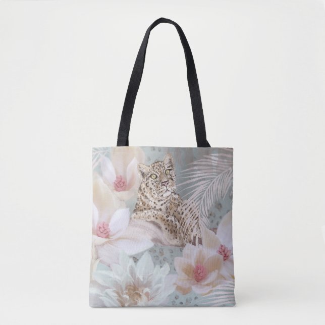 Blumenleopard Fashion Tasche (Vorderseite)