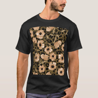 Blumenleopard in Aquarellfarben: Endloses Muster T-Shirt
