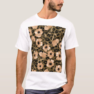 Blumenleopard in Aquarellfarben: Endloses Muster T-Shirt